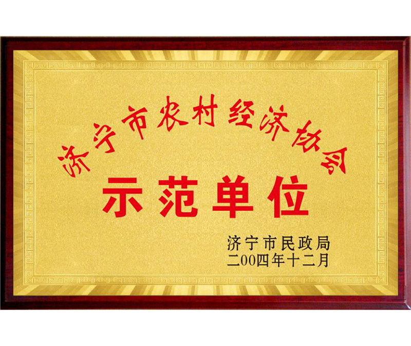 濟寧市農村經(jīng)濟協(xié)會示范單位